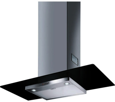 SMEG  KFV92DNE Chimney Cooker Hood - Black Glass & Stainless Steel